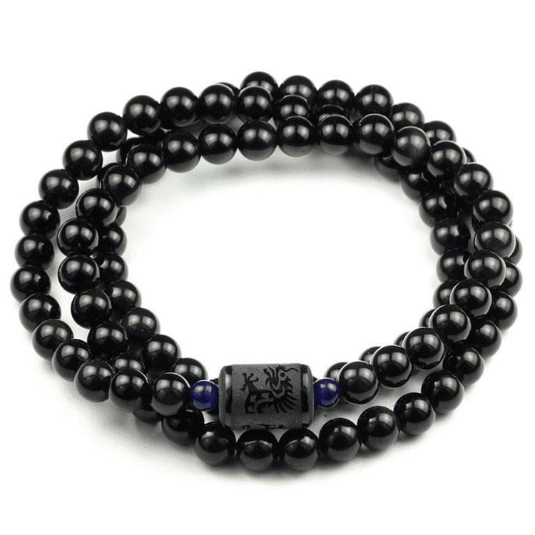 Drachen und Phoenix Obsidian Wickelarmband - Ehrlichkeit & Unendliche Liebe