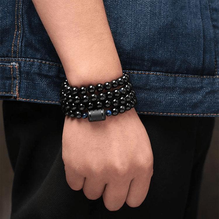 Drachen und Phoenix Obsidian Wickelarmband - Ehrlichkeit & Unendliche Liebe