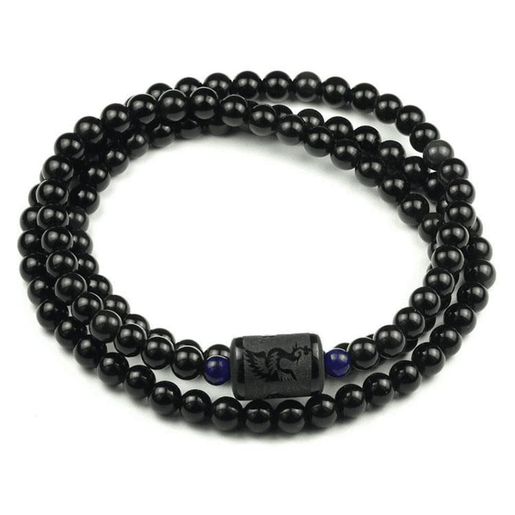 Drachen und Phoenix Obsidian Wickelarmband - Ehrlichkeit & Unendliche Liebe