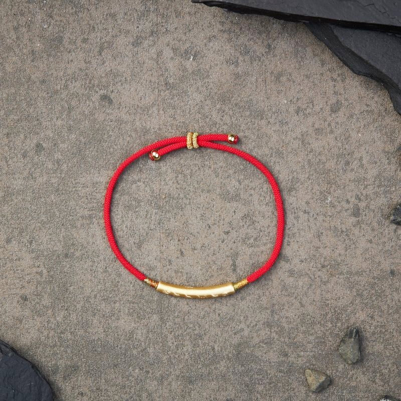 Rotes Tibet Armband Buddhistisch - kräftiger Glücksbringer