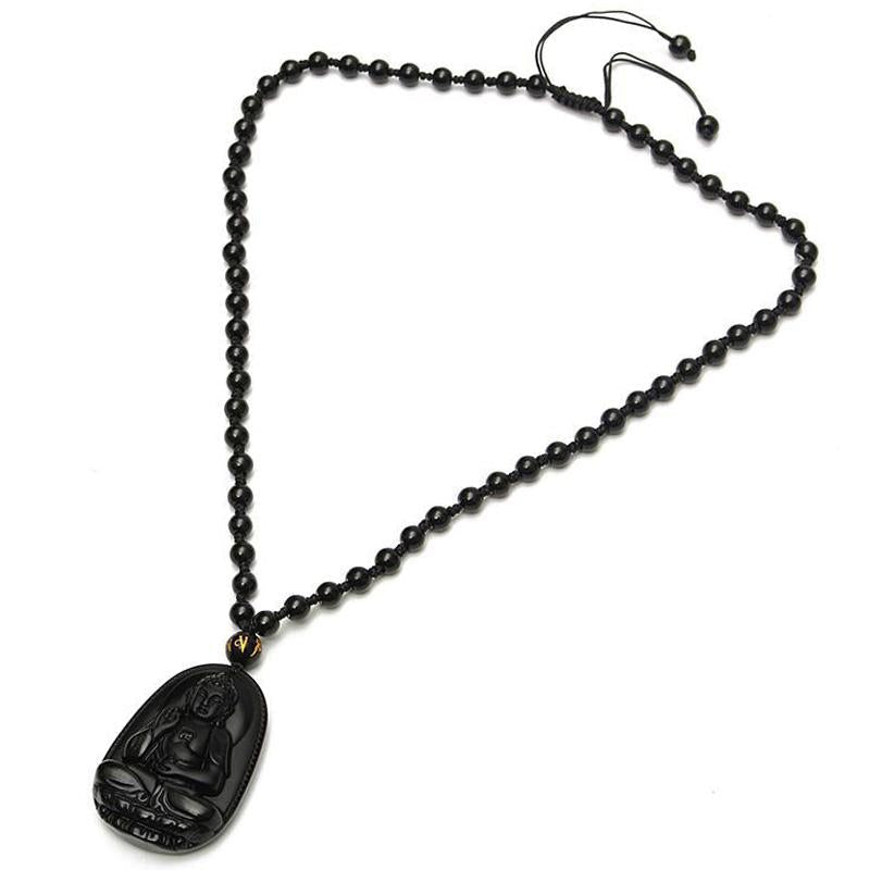Buddha_Schutz_Kette_Obsidian_Anhanger