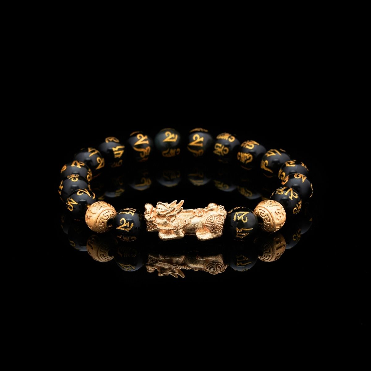 Feng-Shui-Pixiu-Schwarzer-Obsidian-Armband-furGluck_Wohlstand