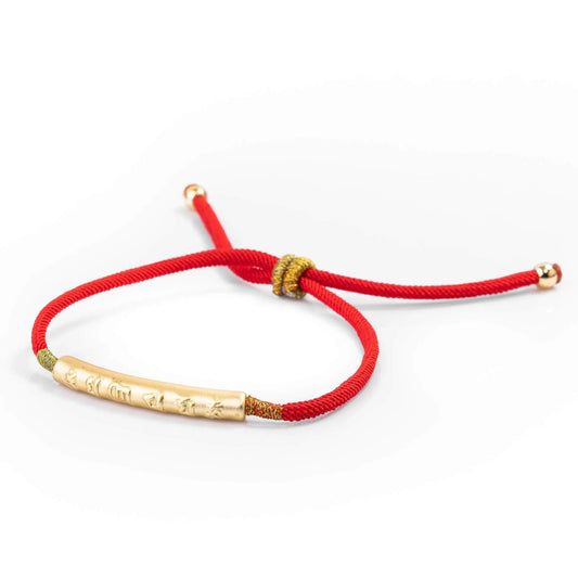 Rotes Tibet Armband Buddhistisch - kräftiger Glücksbringer