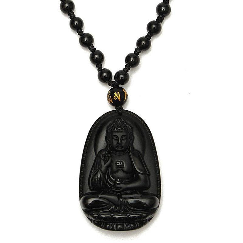 Buddha_Schutz_Kette_Obsidian_Anhanger