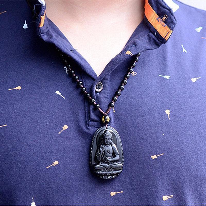 Buddha_Schutz_Kette_Obsidian