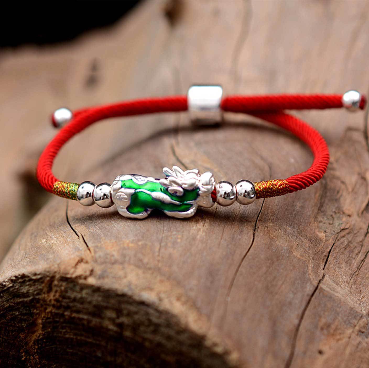 Farbveränderndes Pixiu Armband - Handgewebte Schnur