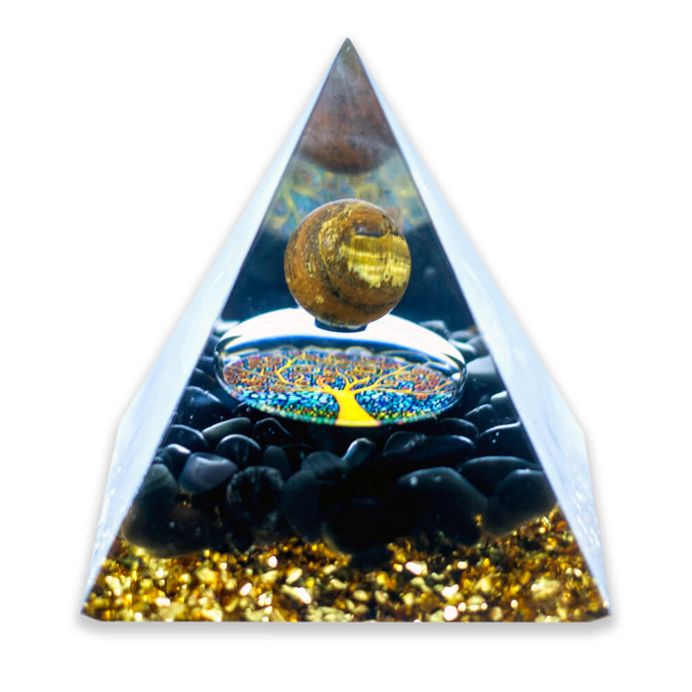 Tigerauge-Obsidian-Orgonit-Pyramide-Handgefertigt