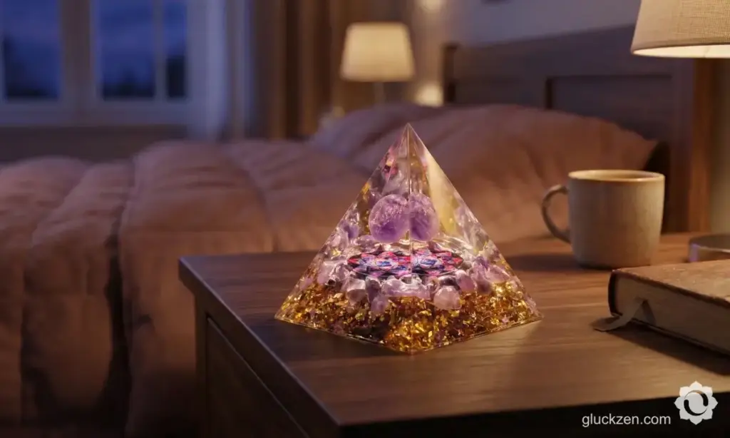 Orgonit-Pyramide-und-Schlafzimmer
