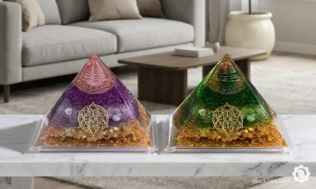 Orgonit-Pyramide-im-Wohnzimmer