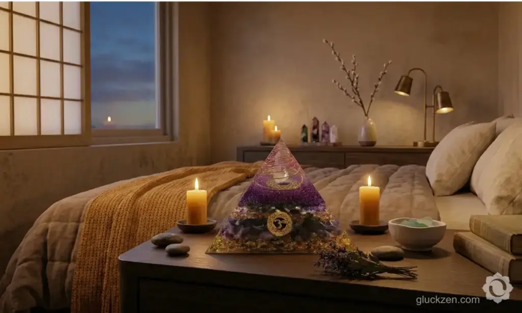 Orgonit-Pyramide-und-Schlafzimmer