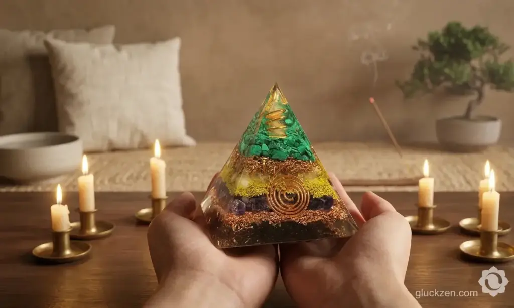Orgonit-Pyramide-gegen-Stress-Amethyst-Kristal-Malachit