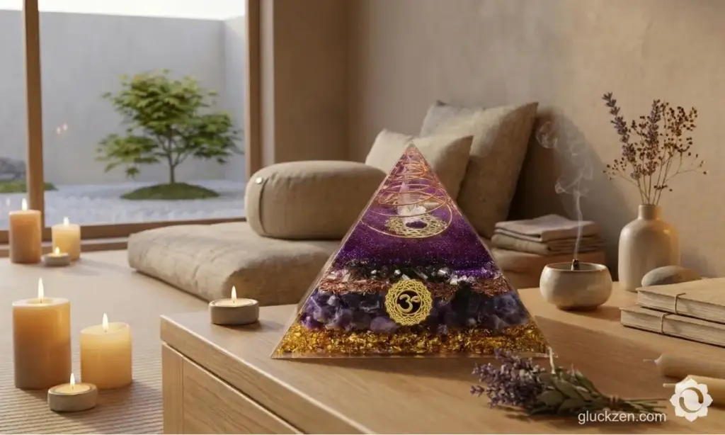 Orgonit-Pyramide-gegen-Stress-Amethyst-Kristal-OM