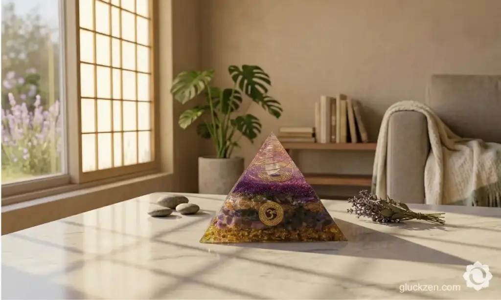 Orgonit-Pyramide-im-Wohnzimmer