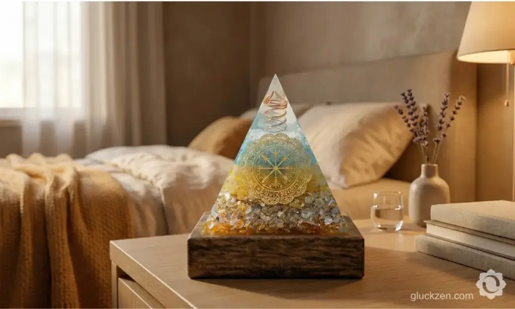 Orgonit-Pyramide-und-Schlafzimmer