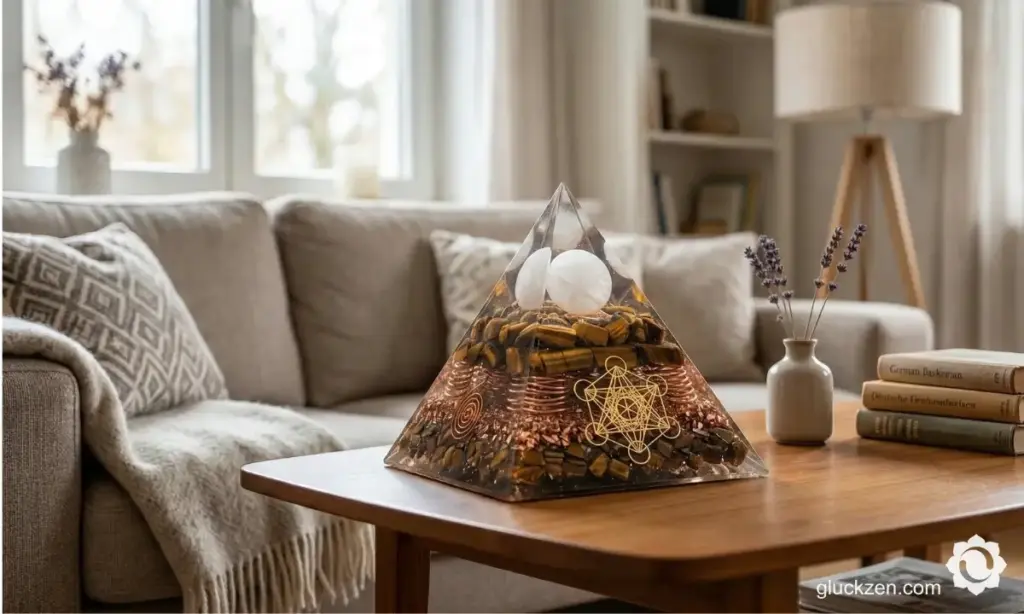 Orgonit-Pyramide-im-Wohnzimmer-peace