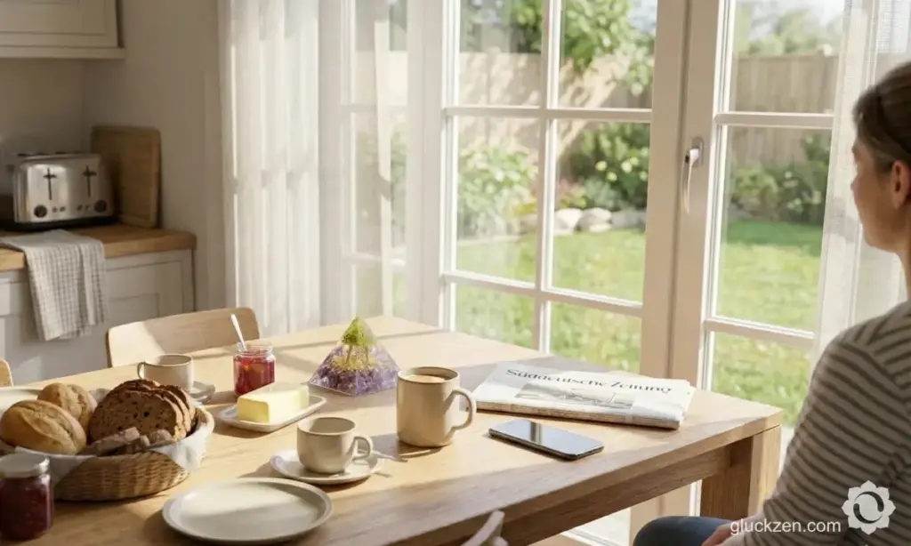 Orgonit-pyramide-in-Esstisch