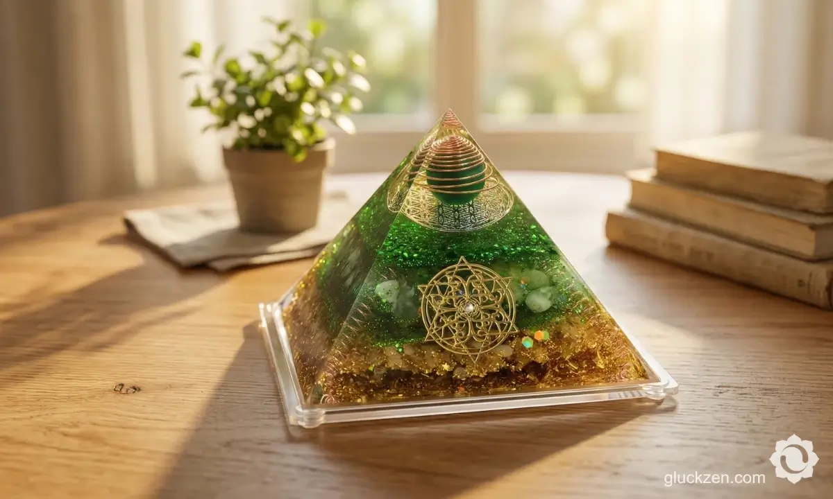 Tigerauge-Orgonit-Pyramide