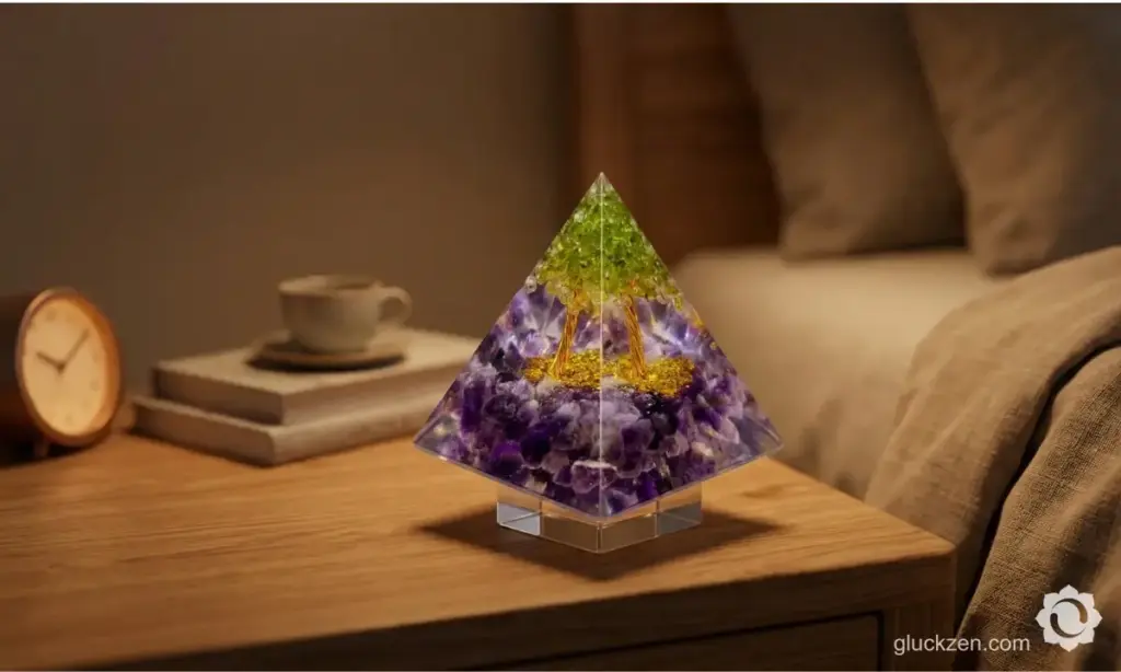 Orgonit-Pyramide-und-Schlafzimmer