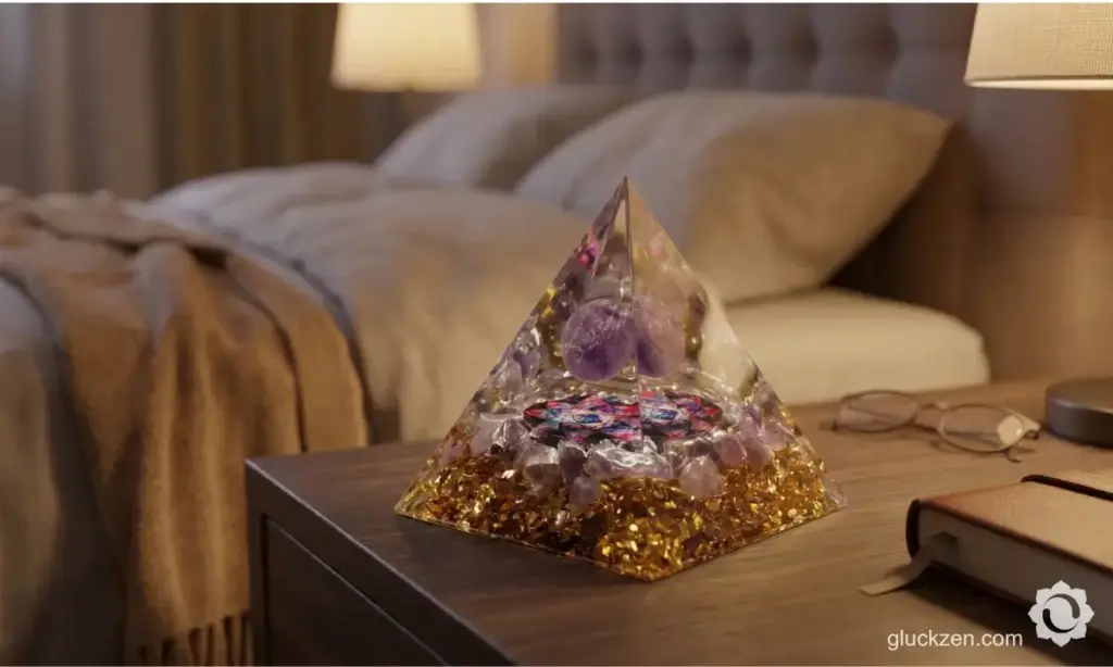 Orgonit-Pyramide-und-Schlafzimmer