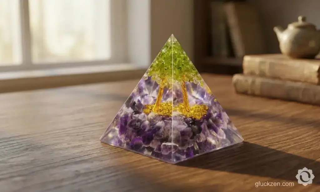 Orgonit-Pyramide-im-Wohnzimmer