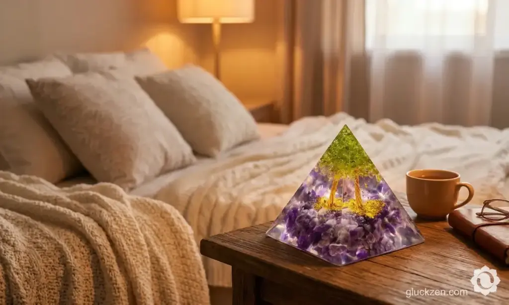 Orgonit-Pyramide-und-Schlafzimmer