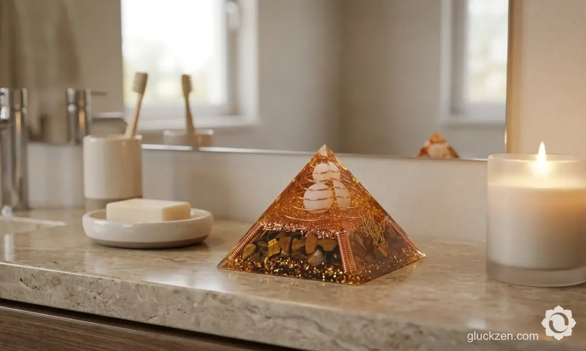 tigereye-orgonit-pyramid-im-Badezimmer
