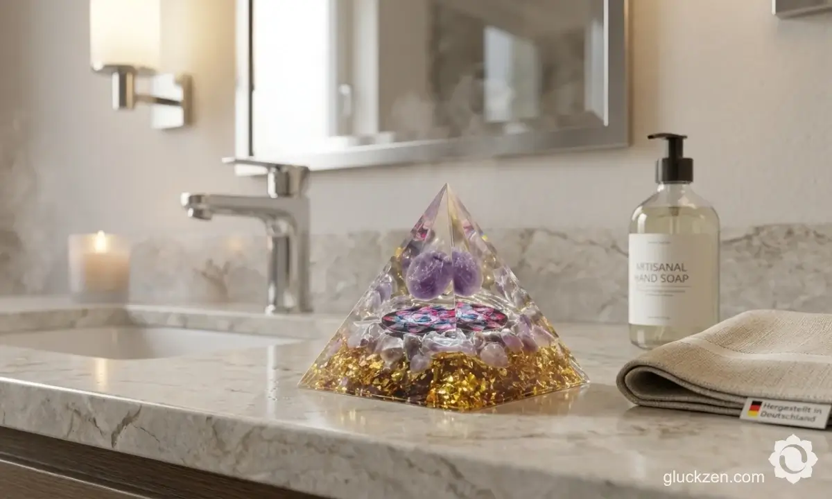 amethyst-orgonit-pyramide-im-Badezimmer