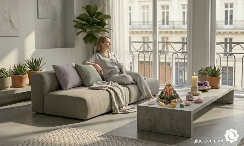 stressfreier-wohnraum-wohnzimmer-orgonit-pyramide-amethyst-kristall